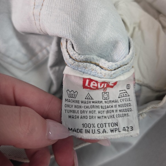 Vintage Levis 501 Jeans Mens 33x30 Light Blue Made USA Button Fly 90s Fits 33x29 - Picture 13 of 15